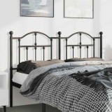 VidaXL Tăblie de pat metalică, negru, 150 cm