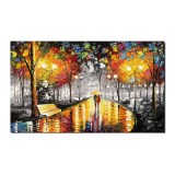 Tablou indragostiti pictat manual, Impreuna pentru totdeauna, 100x60cm ulei pe panza in cutit efect 3D, gata de expus pe perete