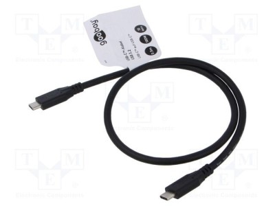 Cablu USB 3.2 USB C 0,5m Goobay negru 10Gbps foto
