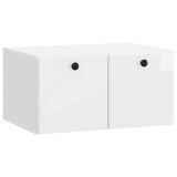 vidaXL Oglindă TV montată pe perete Alb foarte lucios Lemn prelucrat 899189