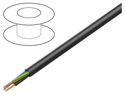 Cablu H05VV-F 3G1,5mm2 cu litat din cupru PVC negru 300V 500V foto