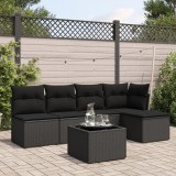 Cumpara ieftin Gossi set mobilier de gradina cu perne, 6 piese, negru, poliratan