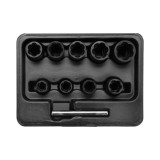 Trusa chei tubulare pentru suruburi rotunjite 10 - 19 mm 10 piese 3/8&quot; Yato YT-0603