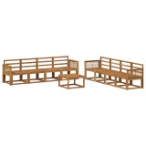 vidaXL Set de canapele de exterior 9 pcs natural Lemn Solid de Acacia 3385095