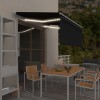 Copertină retractabilă manual cu stor&amp;LED, antracit, 3x2,5 m