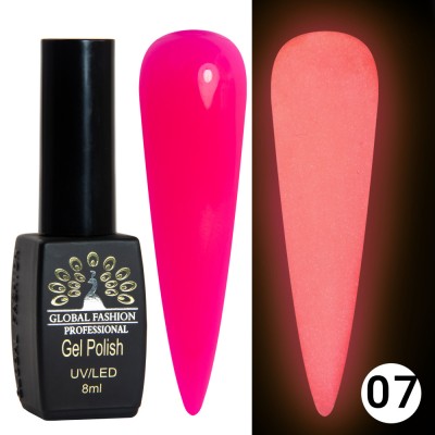Oja semipermanenta Luminous, Global Fashion, fosforecenta, 8 ml, 07 foto