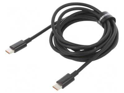 Cablu USB C 2m negru 100W mufe ambele părți foto