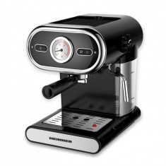 Espressor cu ceas heinner hem-1100bk presiune: 15 bar capacitare rezervor: 1 l termometru frontal preparare foto