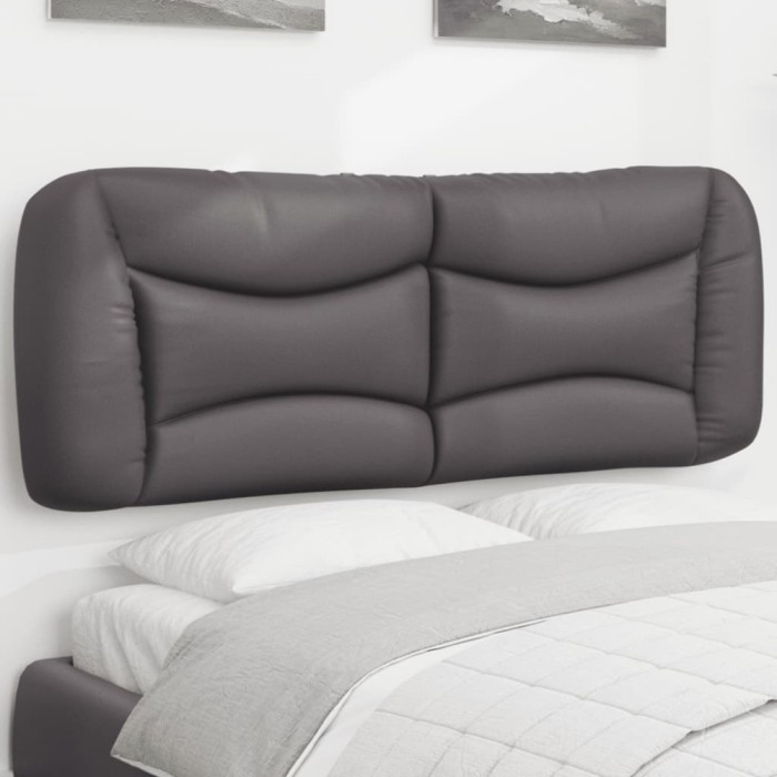 Gossi perna pentru tablie pat, gri, 140 cm, piele artificiala