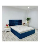 PAT VEN 09 ALBASTRU + 2 NOPTIERE VIENA ALB + SALTEA 160X200