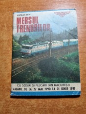 mersul trenurilor - valabil de la 27 mai 1990 la 1 iunie 1991 foto