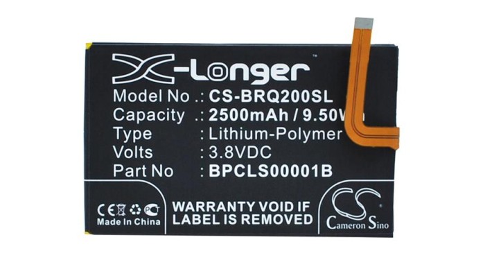 Cameron Sino 2500mAh BlackBerry Classic,Classic 4G,Q20,SQC100-1,SQC100-3,SQC100-4,SQC100-5,Kopi Baterie