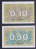Lituania, Lot : 0.10 și 0.50 Talonas 1991, UNC.