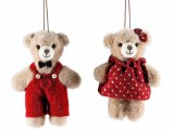 Set 2 ornamente brad Craciun Ursuleti textil multicolor cm 8,5 x 4 x 12 H