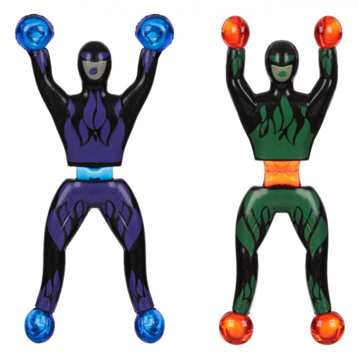 Jucării Lipicioase Acrobat, Set 2 Bucăți, Multicolor, Pentru Ziduri, 3+ Ani