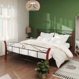 VidaXL Cadru de pat, negru, 140 x 200 cm, metal