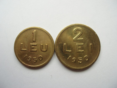 ROMANIA - SET 1 LEU 1950 + 2 LEI 1950, RPR , L14.15 foto
