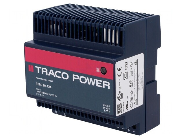 Alimentator Pulsatoriu pentru Şină DIN 90W 24VDC 3,75A