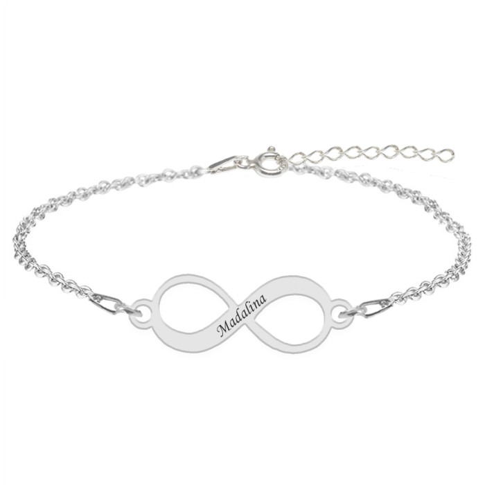 Saray - Bratara personalizata inifinit nume din argint 925