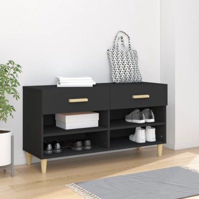vidaXL Pantofar, negru, 102x35x55 cm, lemn compozit foto