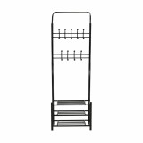 Cuier si suport incaltaminte metal negru Barnum 66x30x190 cm