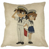 Perna Decorativa cu Detective Conan 2, 40x40 cm, Husa Detasabila, Burduf