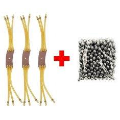 Set Pentru Prastii cu 3 Zgarciuri Tub si 100 de Bile Metalice