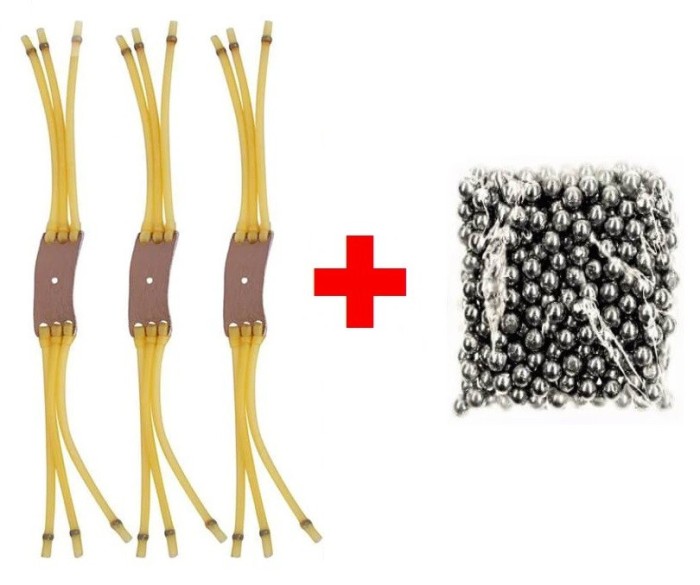 Set Pentru Prastii cu 3 Zgarciuri Tub si 100 de Bile Metalice