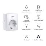 Mini priza WiFi smart compatibila cu Matter TP-Link - TAPO P100M SafetyGuard Surveillance, Rovision