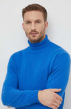 Cumpara ieftin United Colors of Benetton pulover din amestec de lana barbati, cu guler
