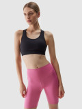Colanți de ciclism din materiale reciclate pentru femei - roz, 4F Sportswear