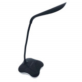 Cumpara ieftin Lampa LED, Esperanza Mimosa ELD105K, cu baza iluminata, brat flexibil 21 cm, alimentare duala, cablu 110 cm, 4 x AAA, neagra