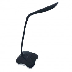 Lampa LED, Esperanza Mimosa ELD105K, cu baza iluminata, brat flexibil 21 cm, alimentare duala, cablu 110 cm, 4 x AAA, neagra