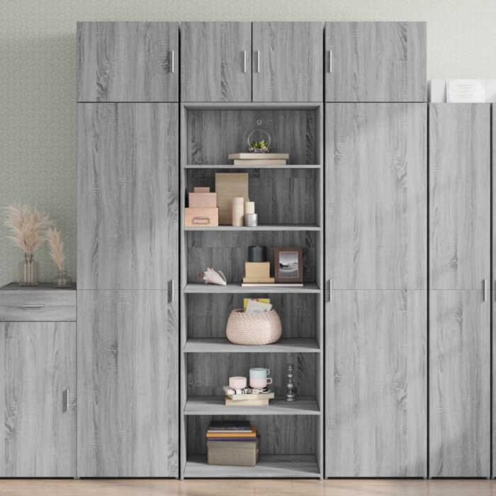 vidaXL Dulap &icirc;nalt, sonoma gri, 70x41x185 cm, lemn prelucrat