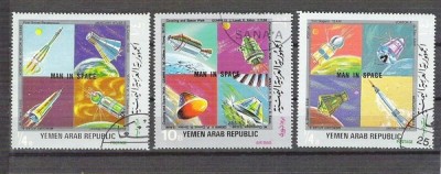 Yemen 1969 Space, overprint &amp;quot;Man in space&amp;quot;, used G.064 foto