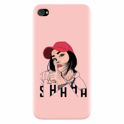 Husa silicon pentru Apple Iphone 4 / 4S, Shhh foto