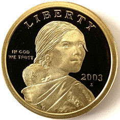 AMERICA 1 DOLLAR 2003 LITERA S, PROOF, ( SACAGAWEA.), KM#310 foto