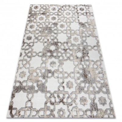 Covor Structural SOLE D3882 Ornament - țesute plate bej / gri, 120x170 cm foto