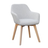 Cumpara ieftin Fotoliu de design textil gri lemn fag Clorin 56x60x82 cm