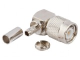 Conector TNC mufă tată unghi 90&deg; 50&Omega; crimpat POM