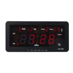 Ceas digital LED rosu, afisaj 12h, calendar si temperatura, Caixing