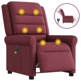 vidaXL Fotoliu electric de masaj rabatabil, roșu vin, textil