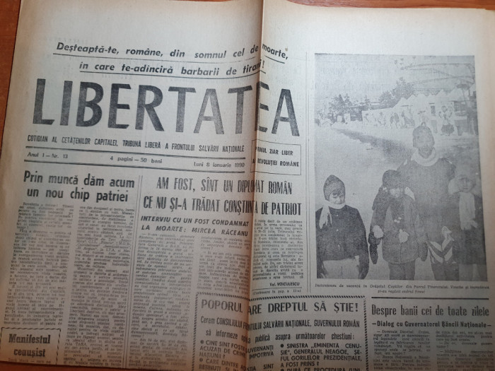 ziarul libertatea 8 ianuarie 1990- interviu mircea raceanu