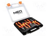 Kit cleşti izolaţi NEO TOOLS 4 buc. &icirc;n cutie plastic