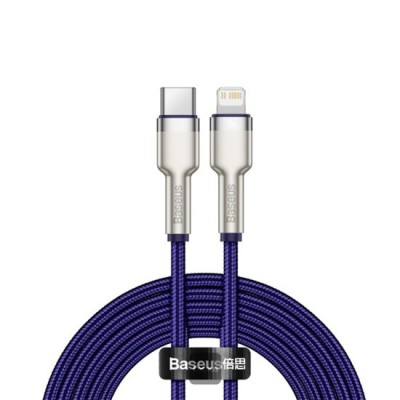 Cablu Type-C la Lightning 20W, 2m - Baseus Cafule Series (CATLJK-B05) - Purple foto