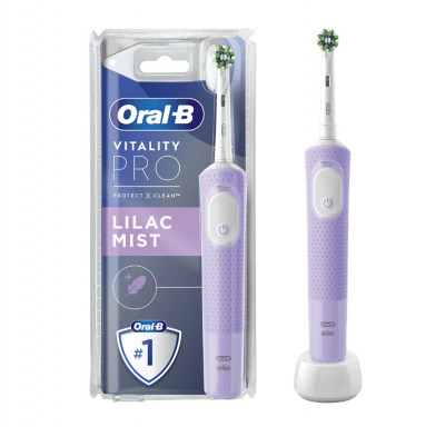 Periuta de dinti electrica Oral-B Vitality Pro, Curatare 2D, 3 programe, 1 Incarcator, 1 capat, Violet - RESIGILAT foto