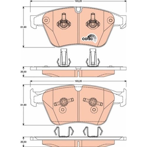 Placute frana Mercedes Clasa M (W164) 02.05-12.12, R-Class (W251 V251) 08.05-10.17, Fata, TRW