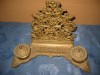 B220-Stativ mare birou servetele si calimare bronz masiv Franta 1900 stil Baroc.