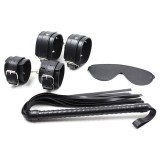 Cumpara ieftin Set Bondage Erotica Fetish Art, Piele Neagra cu plus, 6 piese