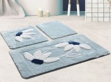 Cumpara ieftin Set 3 Covorase de Baie Daisy Albastru (Acryl), Chilai Home